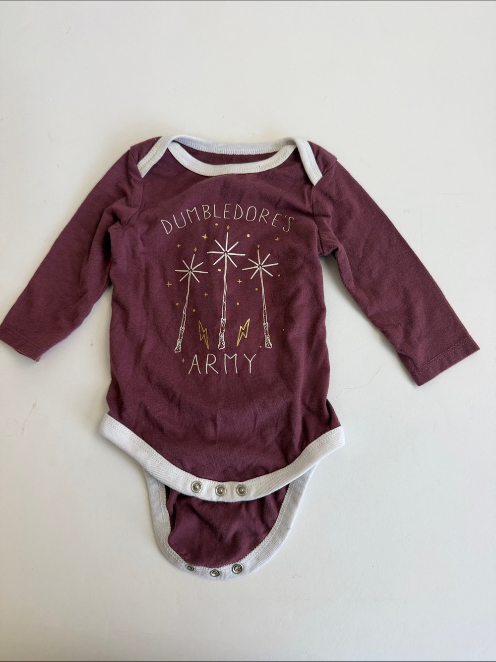 Warner Bros. Harry Potter Dumbledore's Army Maroon Long Sleeve Bodysuit